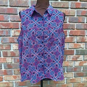 [No Boundaries] Multi Colored Split Back Blouse